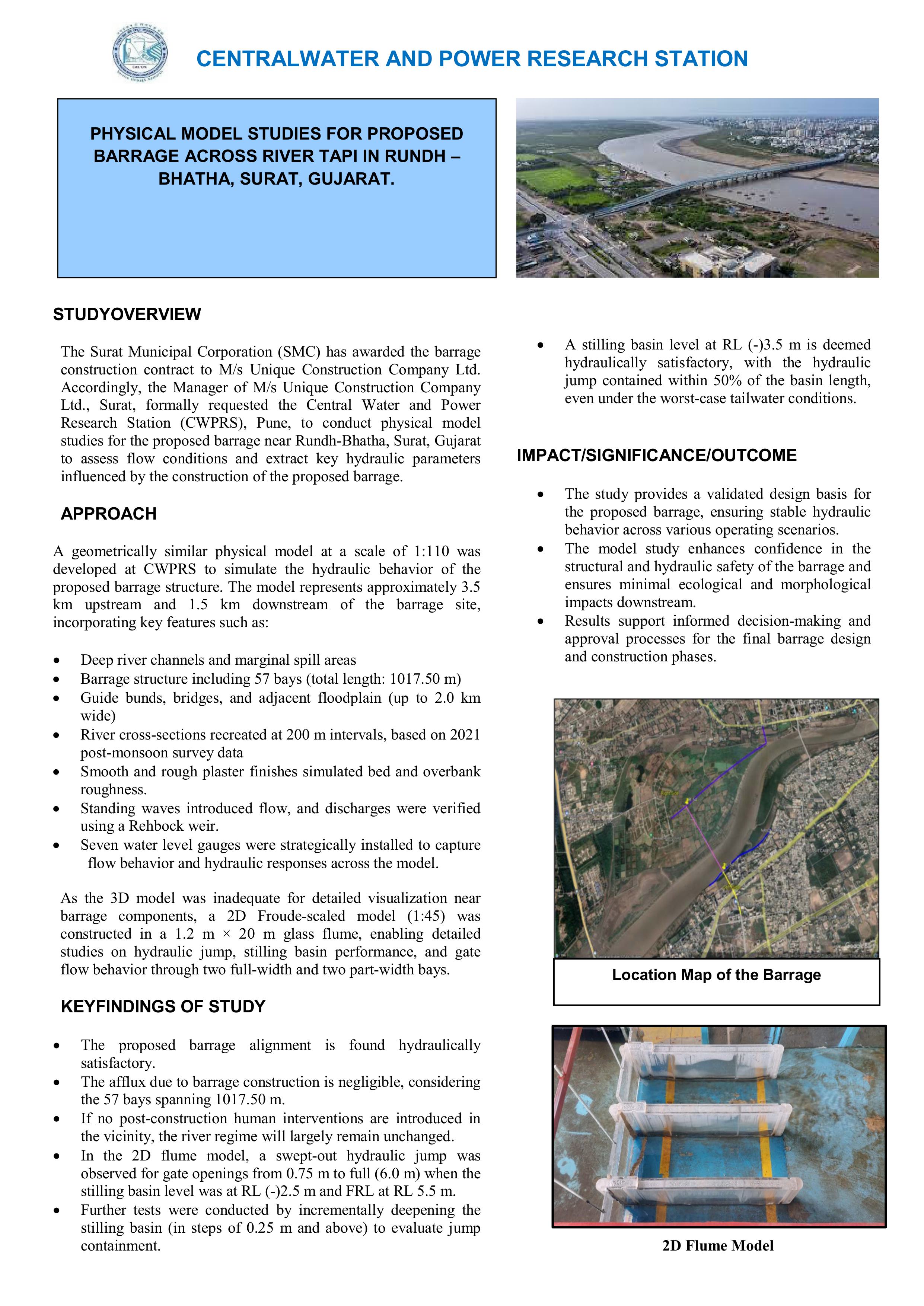                         TAPI RIVER BARRAGE MODEL STUDY
                      
